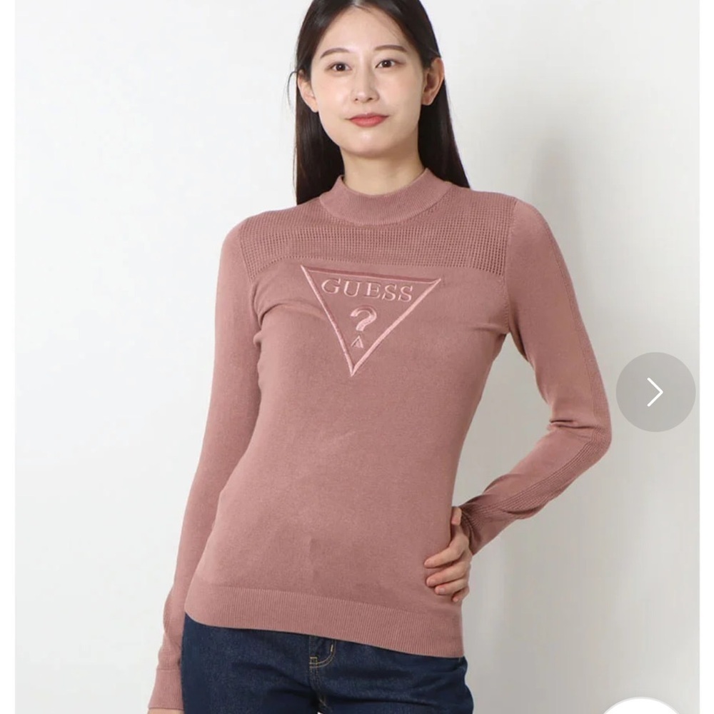 Guess Mauve Crew Neck Logo Sweater size Small